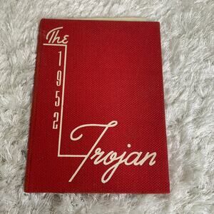 Worthington Mn Trojans 1952 Year Book Red Fabric BW Photos Signed
